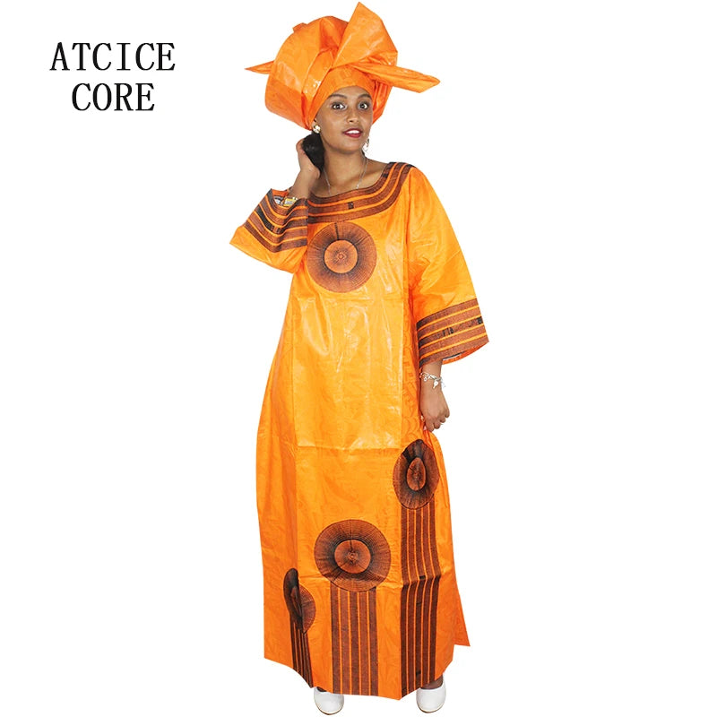 African Dre ss for Women Plus Si ze Embroidery Weddi ng Guest Long Maxi Dress with Scarf