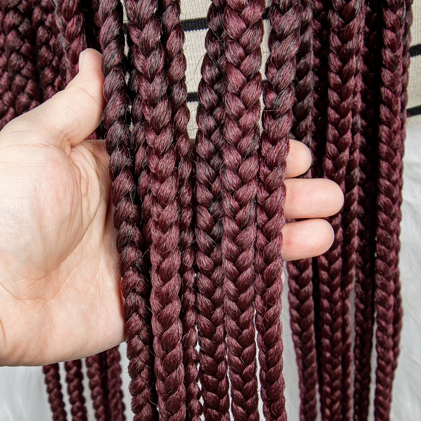 HD Full Lace Braided Wigs for Black Women Box Braids Synthetic Lace Front Wig Big Square Knotless Box Braids With Baby Hair