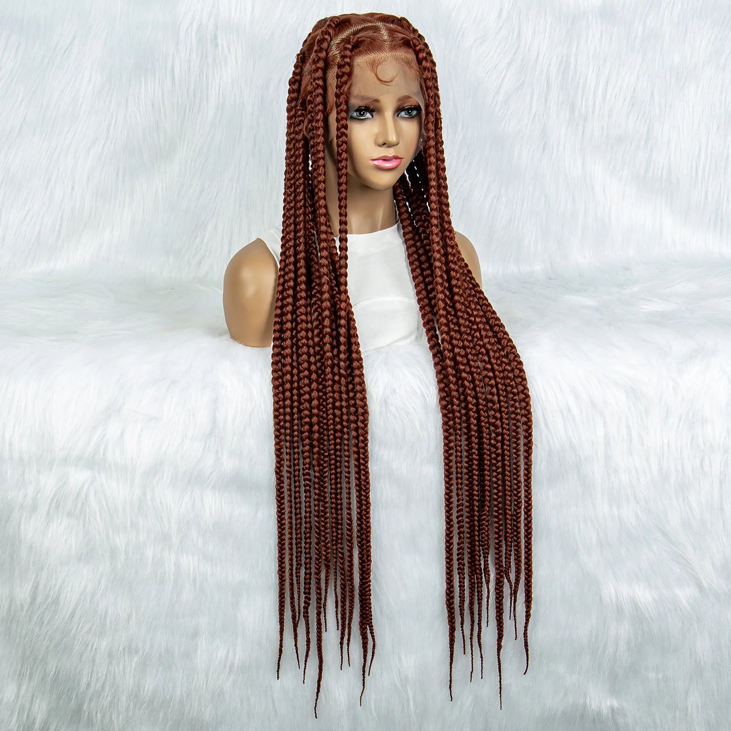 HD Full Lace Braided Wigs for Black Women Box Braids Synthetic Lace Front Wig Big Square Knotless Box Braids With Baby Hair