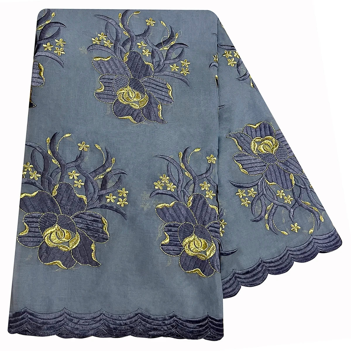 High Quality 100% Cotton Fabric Rayon Cotton Thread Eembroidered Scarf African Women Hijab Muslim Scarf Dubai Excellent Style