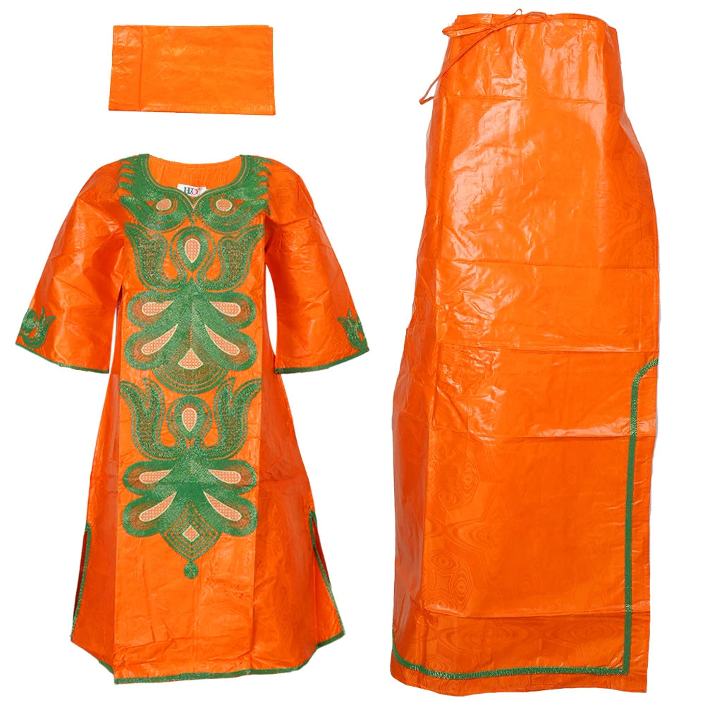 MD African Clothes For Women 2 PCS Sets Tops And Skirts Suits Bazin Riche Gown Dashiki Ankara Turkey Outfits Plus Size Dresses
