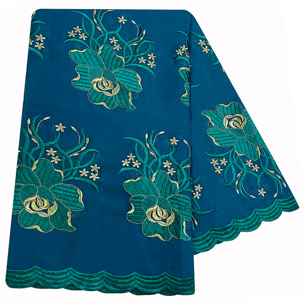 High Quality 100% Cotton Fabric Rayon Cotton Thread Eembroidered Scarf African Women Hijab Muslim Scarf Dubai Excellent Style