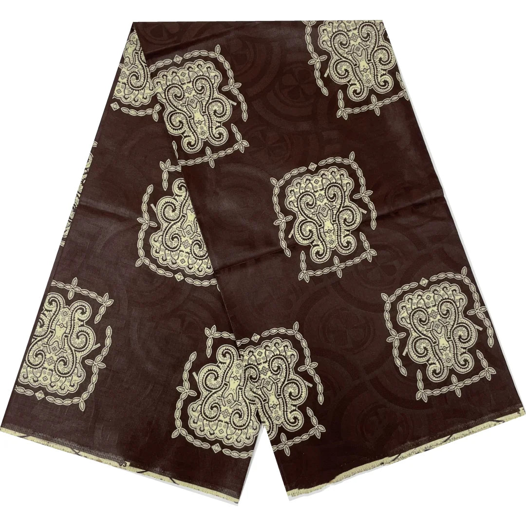 Latest Design African Jacquard Wax Print Fabric 6yards 100% Cotton    Nigeria Wax Tissu Material for Dress Sew DIY TN1126-1