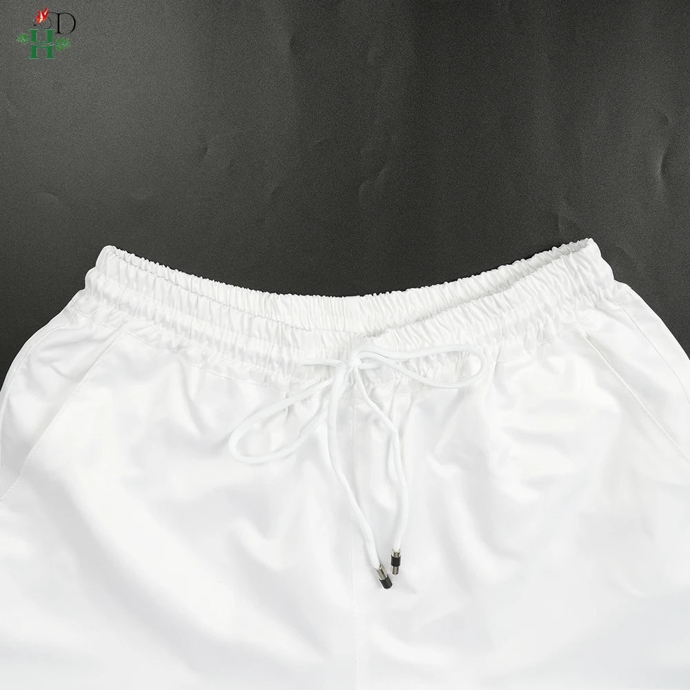 H&D African White Top And Pant 2 PCS Sets For Men Embroidery Work Wear Thobe Traditional Wedding Party Suits Plus Size Clothes