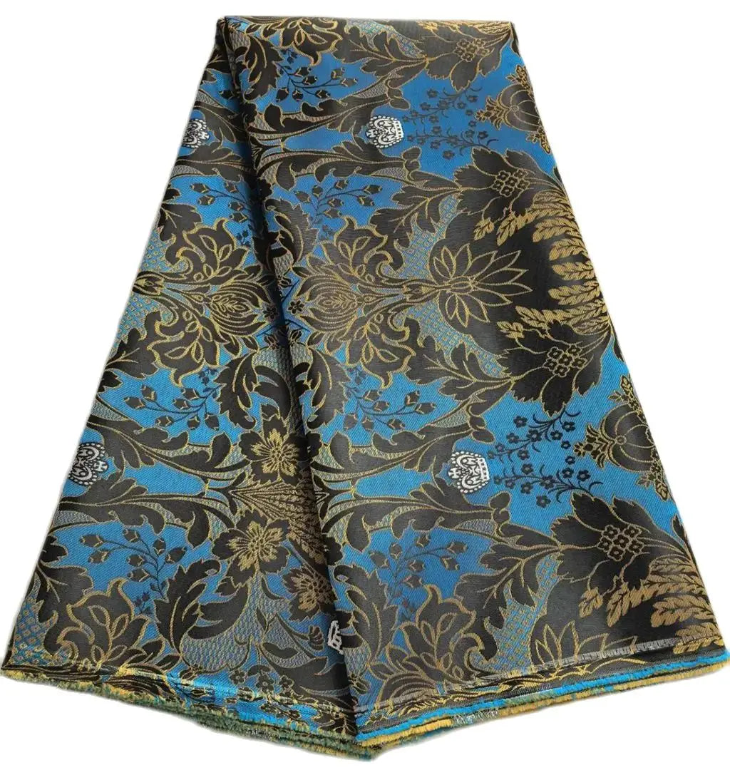 African Thick Damask Lace Fabric 2.5Yard Or 5Yards 2025 Jacquard Brocade Fabrics DIY Sew For Nigeria Women Headtie Aso obi Dress