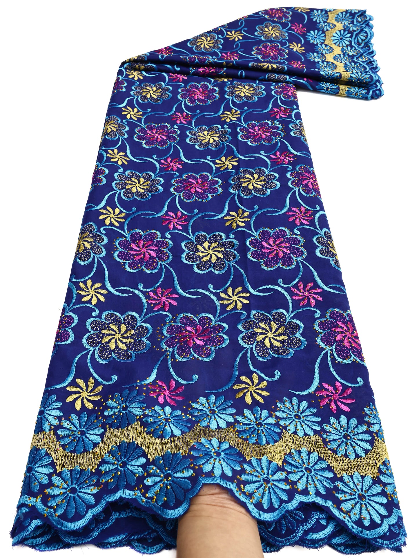 Latest 2025 High Quality African Nigerian Tulle Lace Fabric Cotton Damask Guipure Formal Prom Party Gown Dress 5Yards