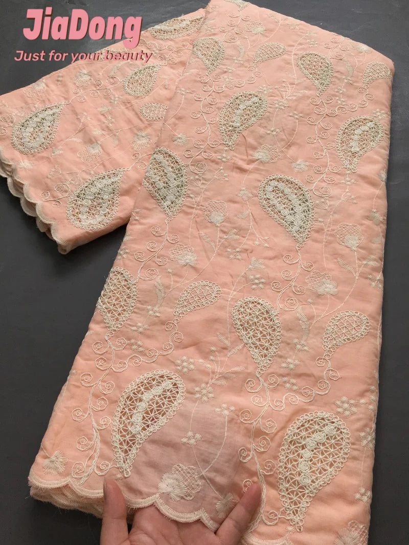 JiaDong Cotton African Swiss In Switzerland High Quality Lace Fabric Nigerian Lace Fabric For Sewing Dress Women 2.5yards 4298