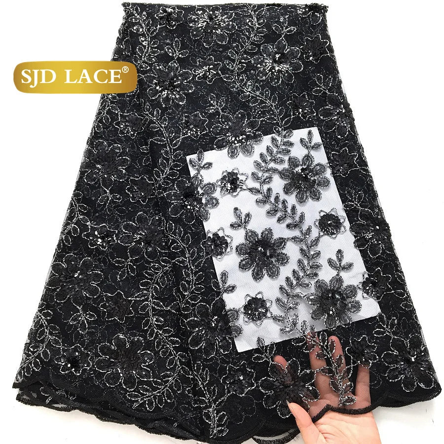 African Green Sequins Mesh Woman Lace Fabric High Quality 2025 Nigerian French Net Lace for Sewing Wedding Dresses 3735