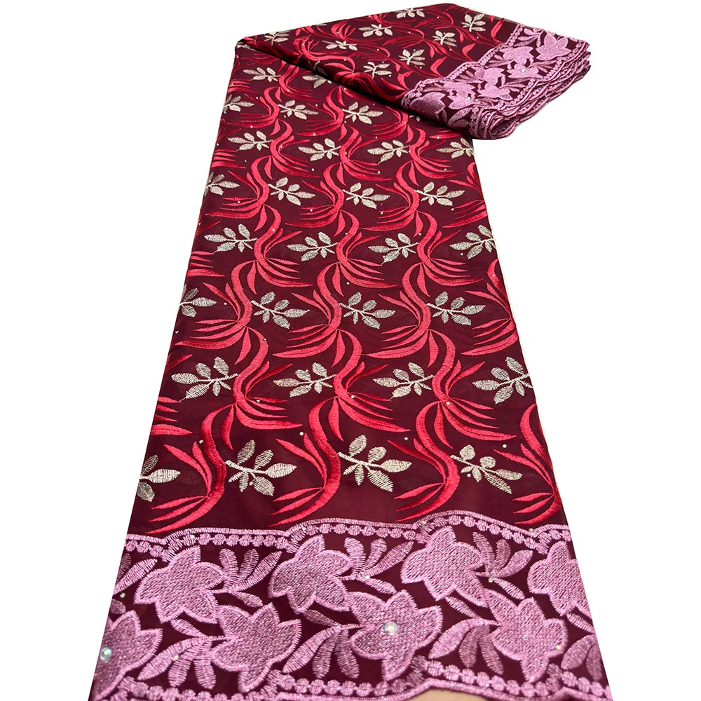 African Cotton Lace Fabric Swiss Voile Lace In Switzerland Hot Sale Nigerian Lace Fabric For Sewing Women Evening Party Dresses