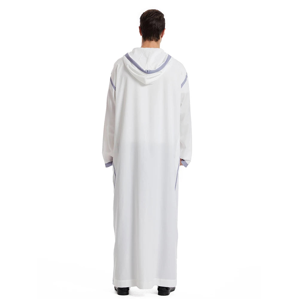 Men Abaya Muslim Dubai Saudi Long Dress Eid Hooded Jubba Thobe Islamic Clothing Moroccan Djellaba Caftan Kaftan Arabic Robe Gown