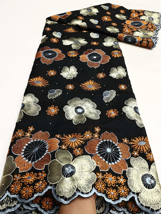African Cotton Lace Fabric Swiss Voile Lace In Switzerland Hot Sale Nigerian Lace Fabric For Sewing Women Evening Party Dresses