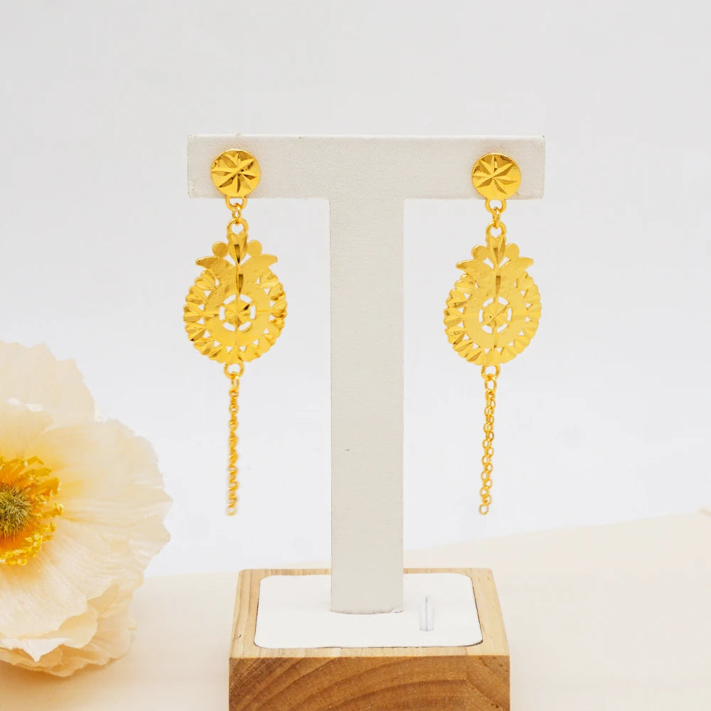 Luxury Indian Jewellery Earrings Necklace Jewelry Sets For Women Dubai Gold Color African Arabic Wedding Bridal  Party Gifts