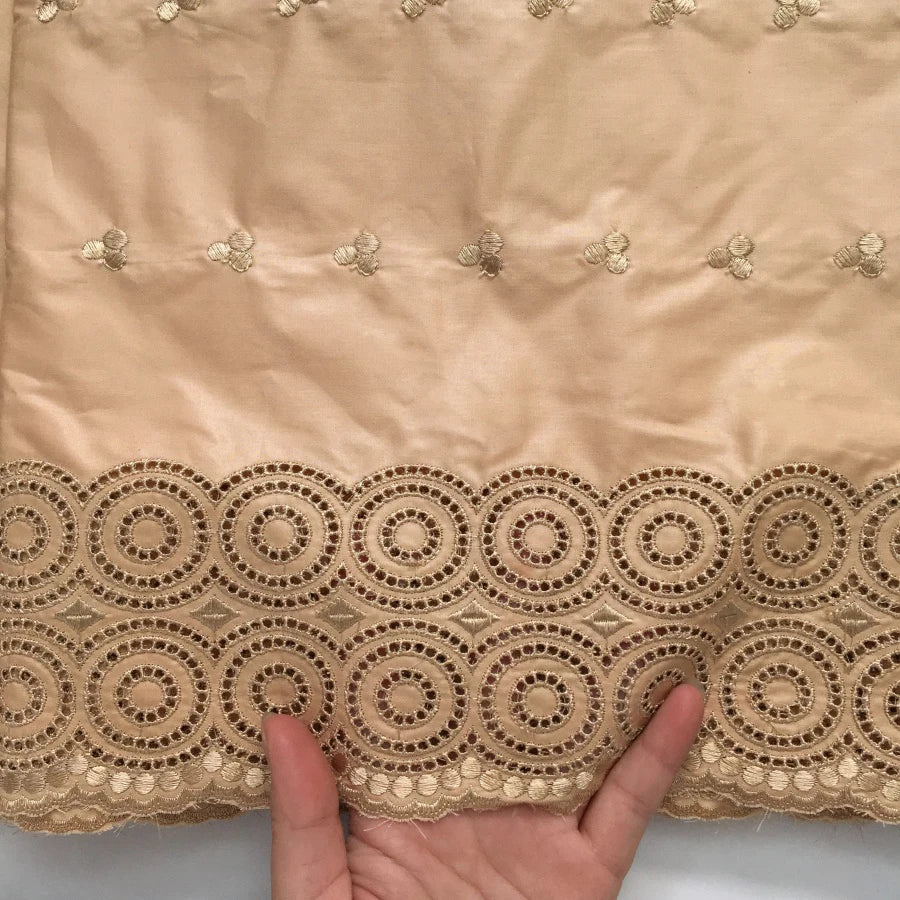 Luxury African Fabric Austria Cotton Polished Lace High Quality Atiku Fabric 5Yards For Men Traditional Robe Suit Material F4255