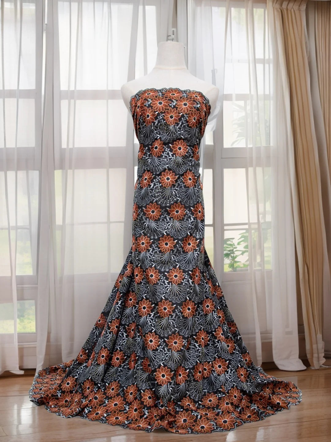 2024 African Cotton Lace Fabric High Quality Nigerian Stones Cotton Lace Fabric Swiss Voile Lace For Women Wedding Dress TY3806