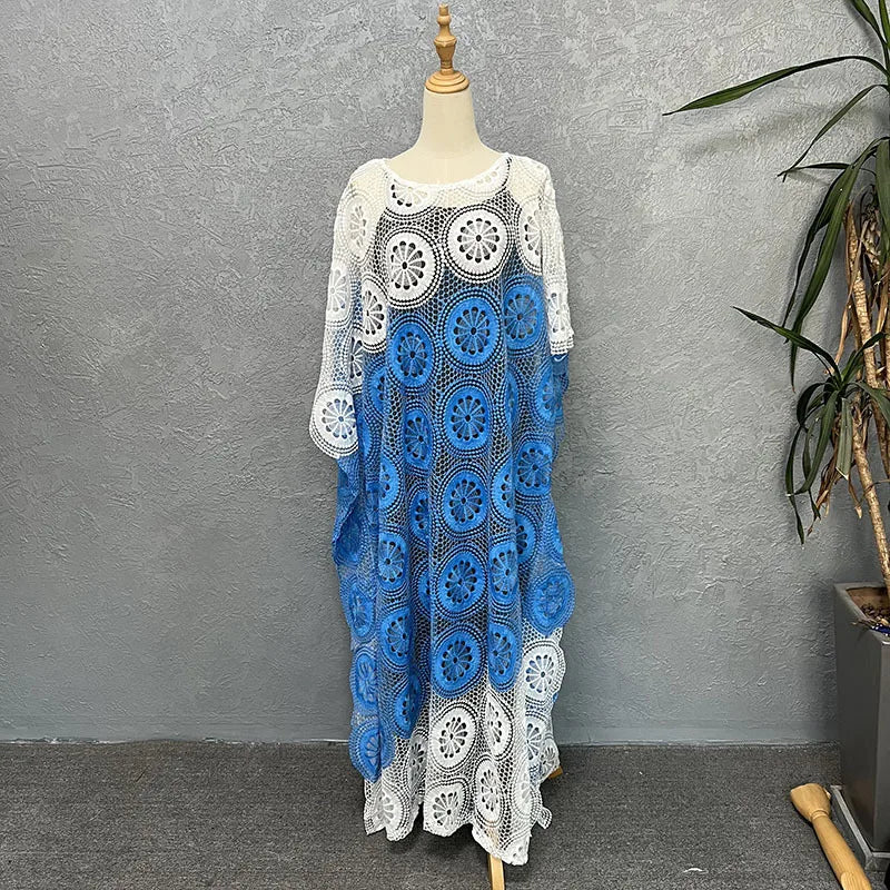 African Party Dresses for Women Elegant Lace Africa Clothing New Muslim Fashion Abayas Dashiki Robe Kaftan Long Maxi Dress 2023