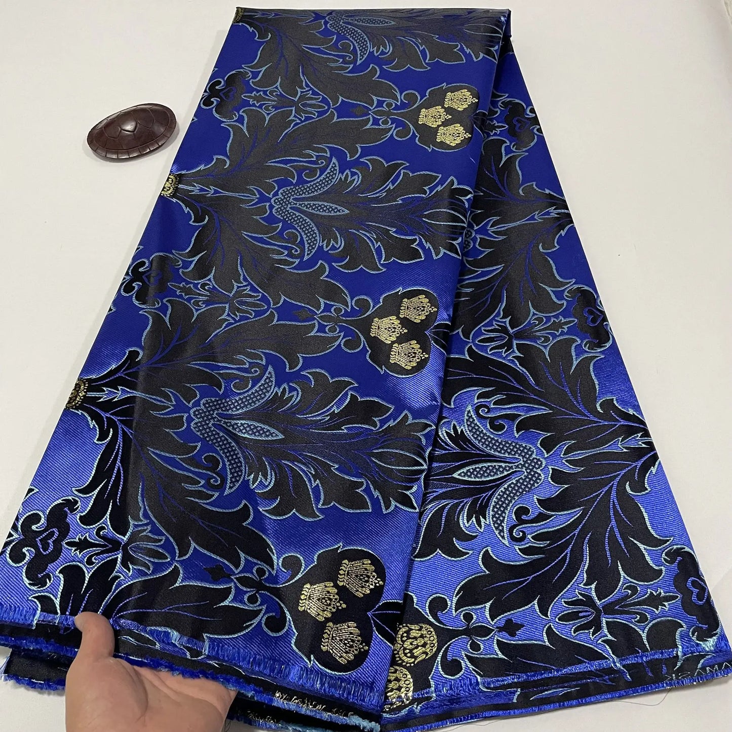 African Thick Damask Lace Fabric 2.5Yard Or 5Yards 2025 Jacquard Brocade Fabrics DIY Sew For Nigeria Women Headtie Aso obi Dress