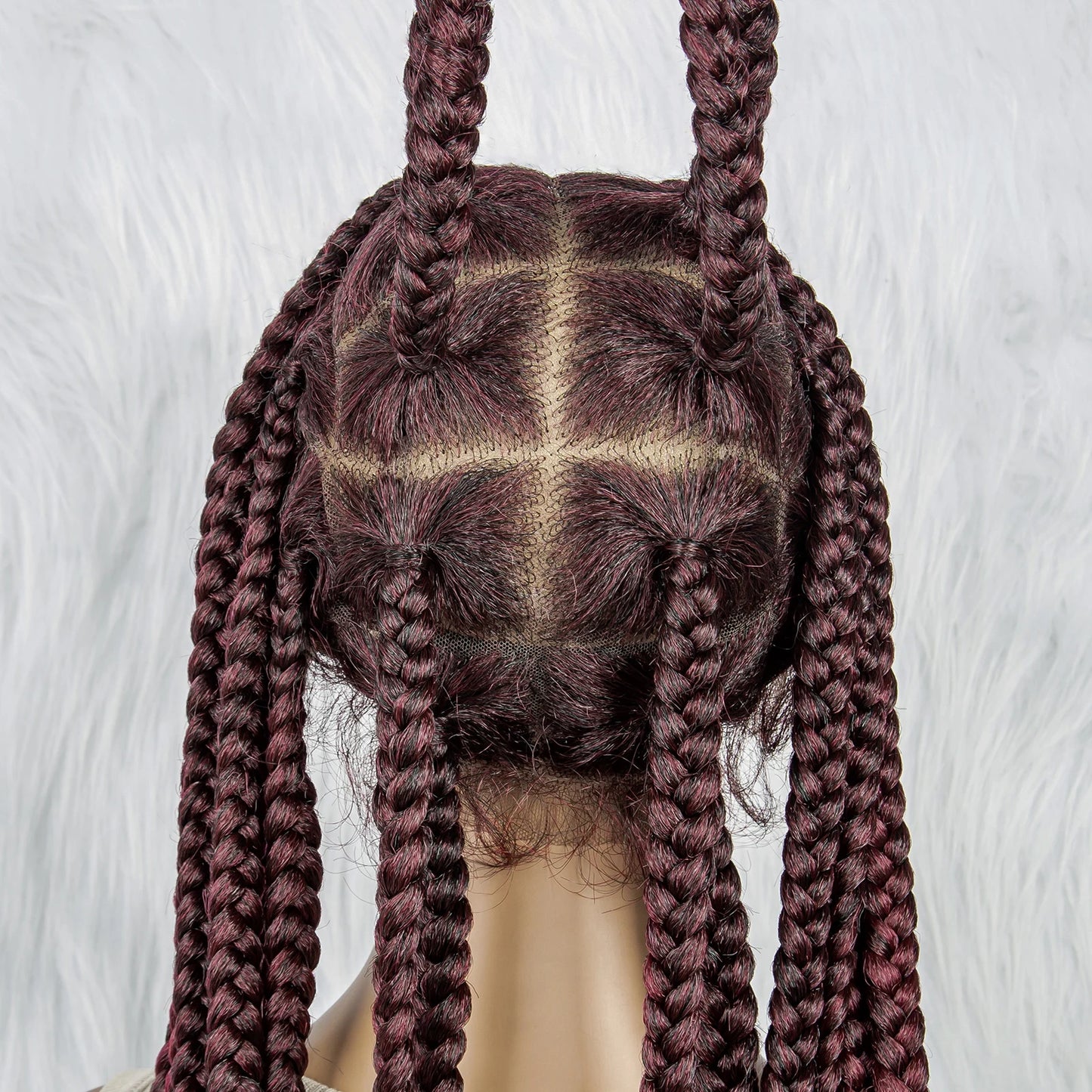 HD Full Lace Braided Wigs for Black Women Box Braids Synthetic Lace Front Wig Big Square Knotless Box Braids With Baby Hair
