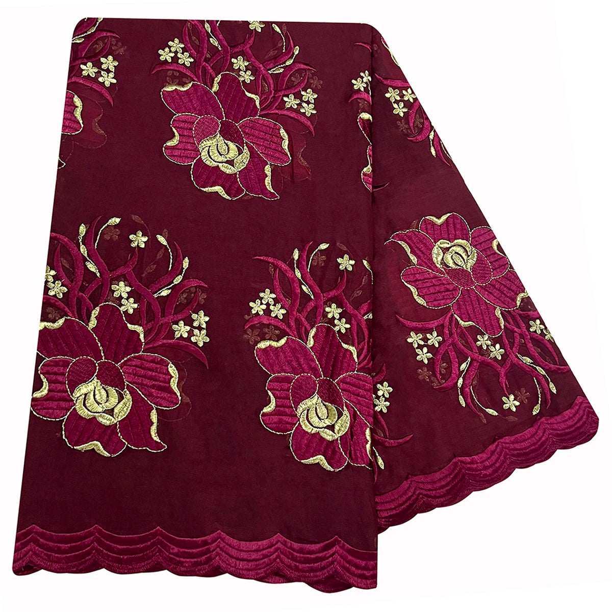 High Quality 100% Cotton Fabric Rayon Cotton Thread Eembroidered Scarf African Women Hijab Muslim Scarf Dubai Excellent Style