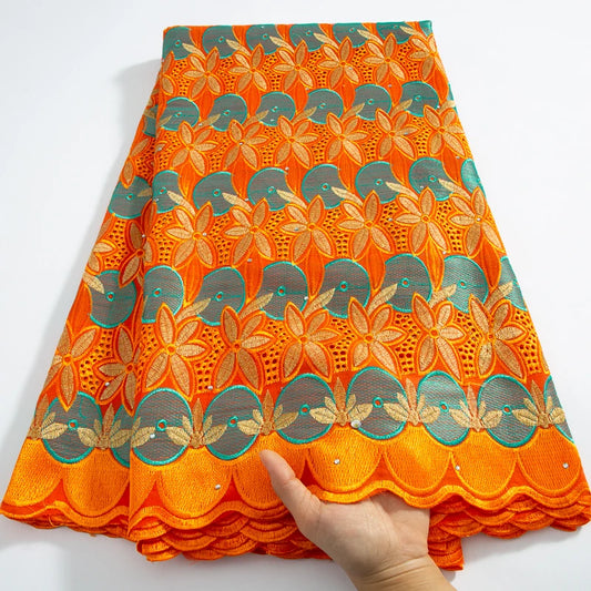 Swiss Voile Lace in Switzerland 2025 Latest Design African Lace Fabric With Rhinestones for Elegant Women Dresses Sewing A3702