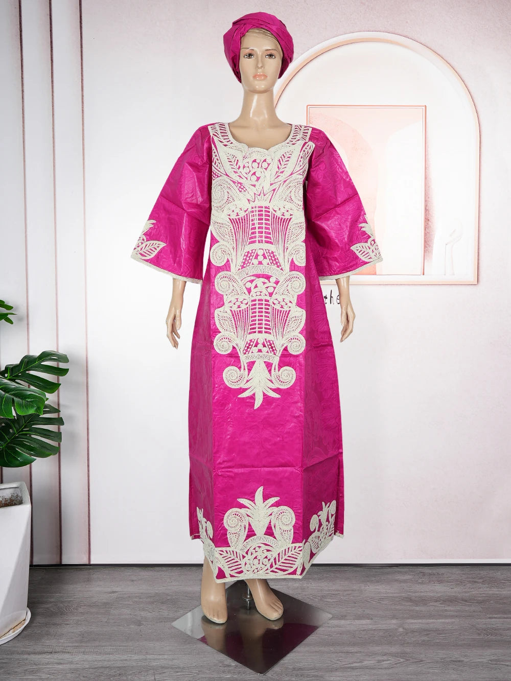 H&D African Clothing For Women Dashiki Traditional Bazin Embroidery Dresses Wedding Evening Party Gown Church Clothes Outfits