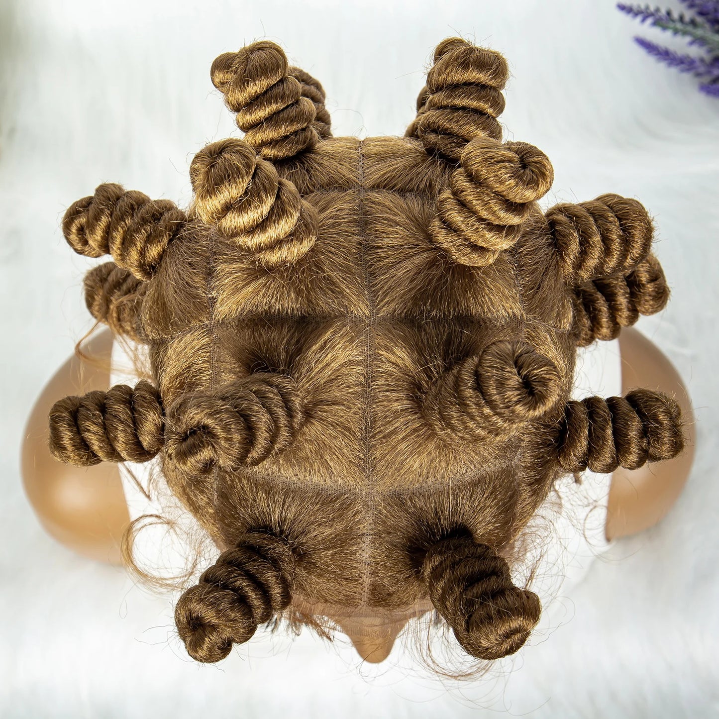 Knotless Braids Wig Synthetic Box Braided Hair Twist Braided Buns Wig Full Lace African Braiding Hair For Black Women