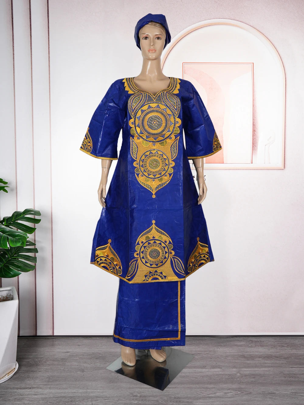 MD African Clothes For Women 2 PCS Sets Tops And Skirts Suits Bazin Riche Gown Dashiki Ankara Turkey Outfits Plus Size Dresses