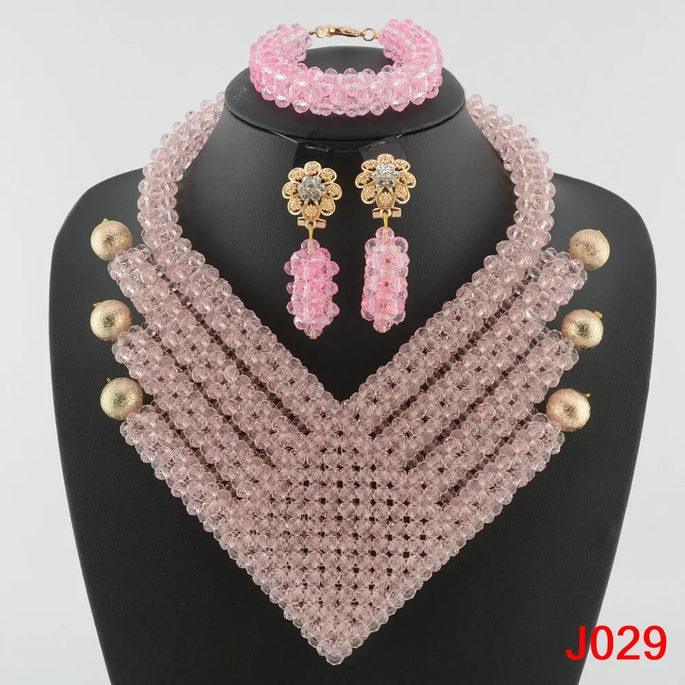 Fashion african coral beads necklace set nigerian wedding african beads jewelry Set