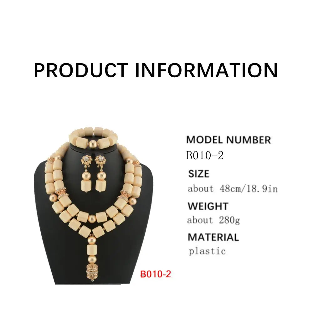 African Beads Wedding Necklace Set Artificial Coral Beads Jewelry Set Wholesale Nigeria Bride Wedding