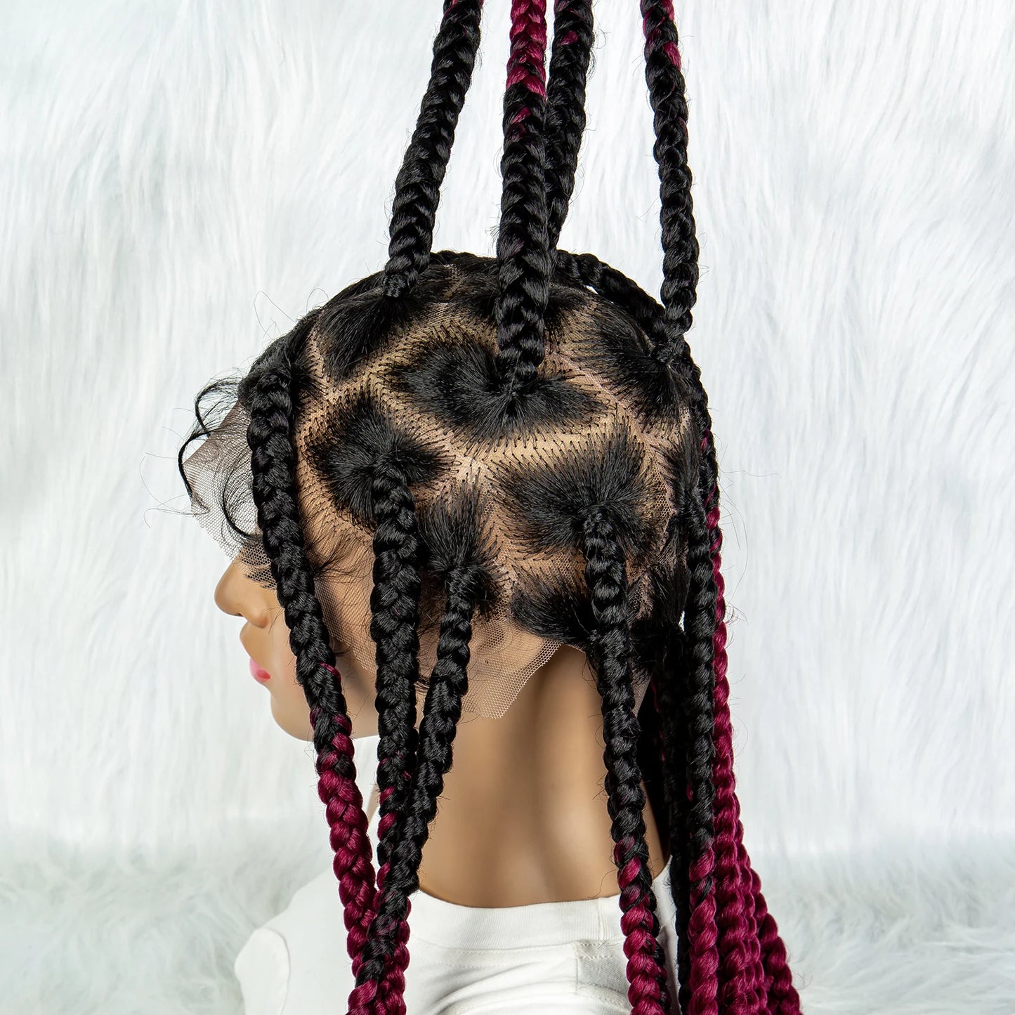 HD Full Lace Braided Wigs for Black Women Box Braids Synthetic Lace Front Wig Big Square Knotless Box Braids With Baby Hair