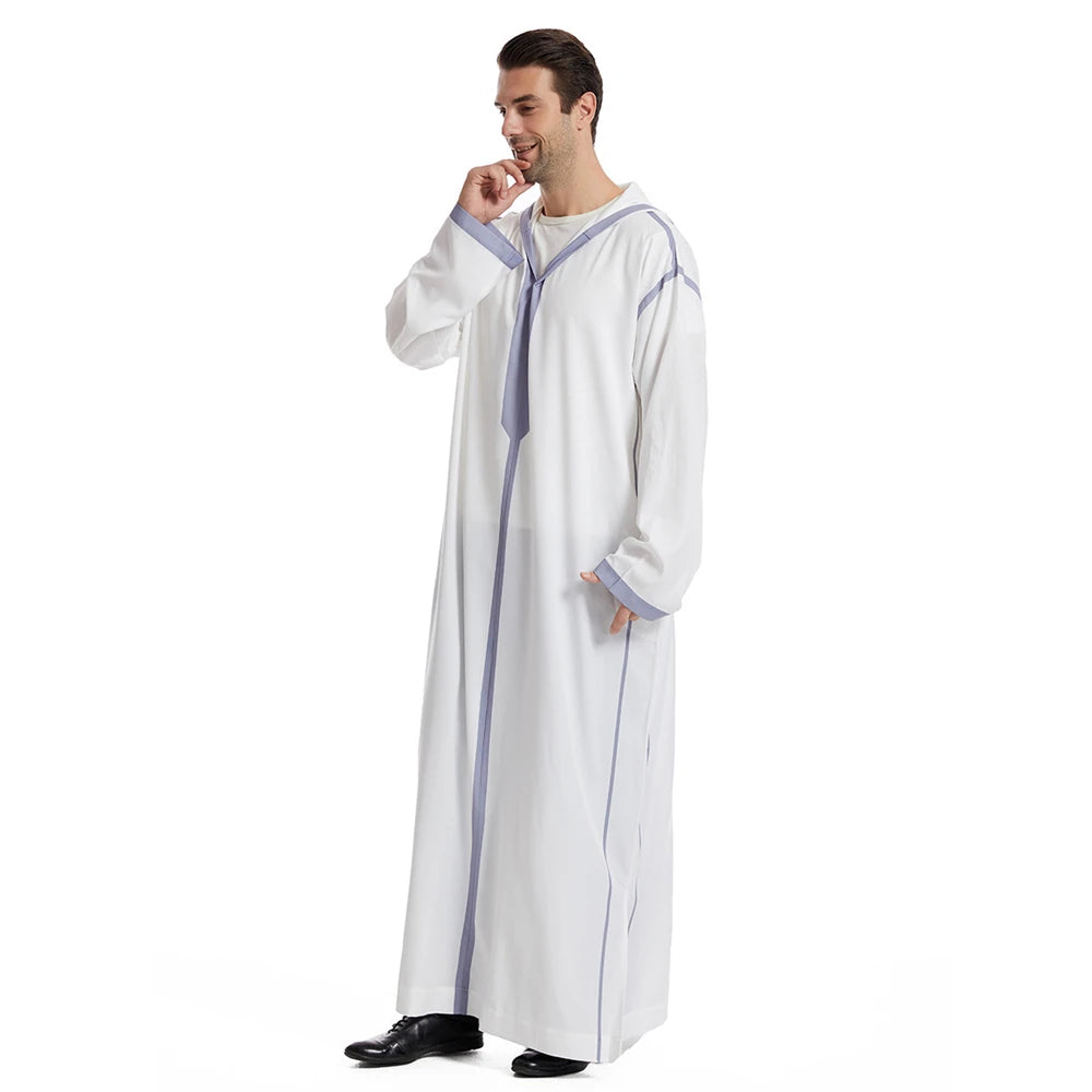 Men Abaya Muslim Dubai Saudi Long Dress Eid Hooded Jubba Thobe Islamic Clothing Moroccan Djellaba Caftan Kaftan Arabic Robe Gown