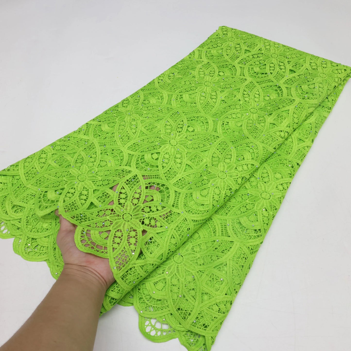 High Quality African Nigerian French Tulle Lace Fabric For Sewing Embroidery Dress Milk Silk Voile Wedding Party 5Yards