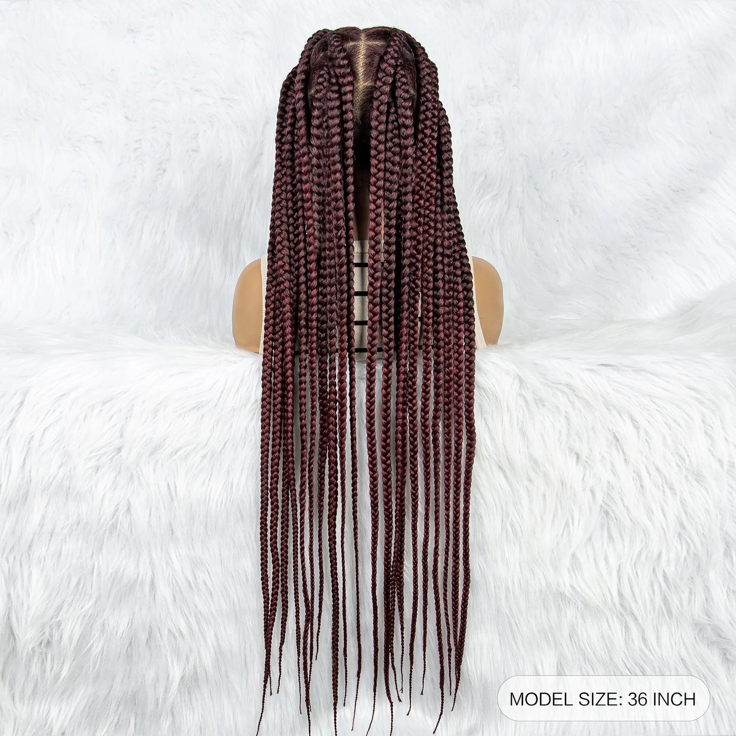 HD Full Lace Braided Wigs for Black Women Box Braids Synthetic Lace Front Wig Big Square Knotless Box Braids With Baby Hair