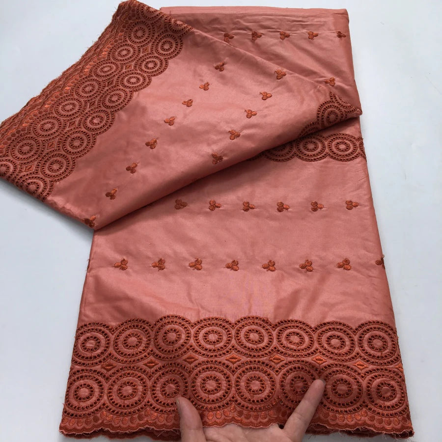 African Dry Cotton Lace Fabric 2025 High Quality 5 Yards Embroidered Men's Nigerian Lace Fabric Elegant Dress for Party A4041