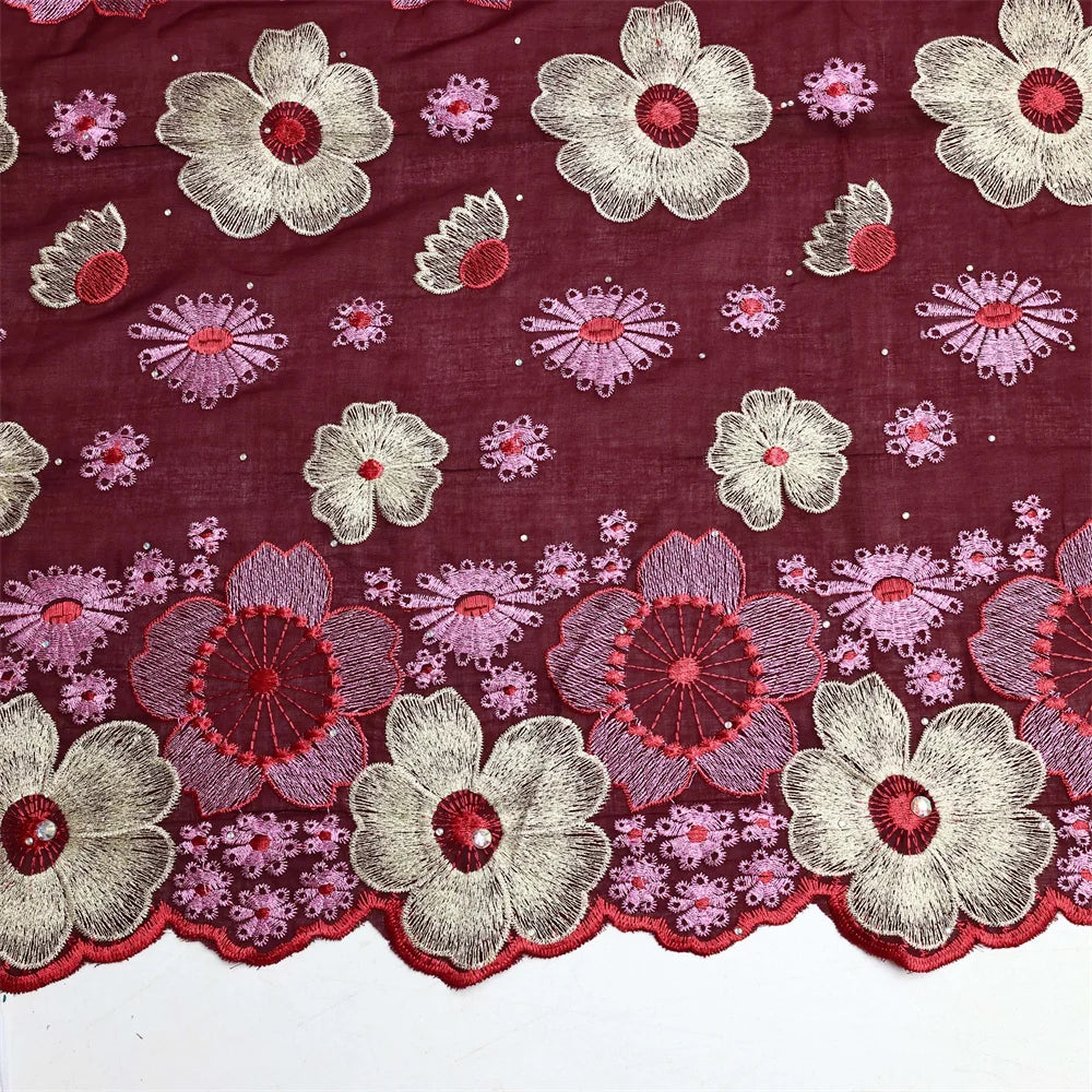 African Cotton Lace Fabric Swiss Voile Lace In Switzerland Hot Sale Nigerian Lace Fabric For Sewing Women Evening Party Dresses