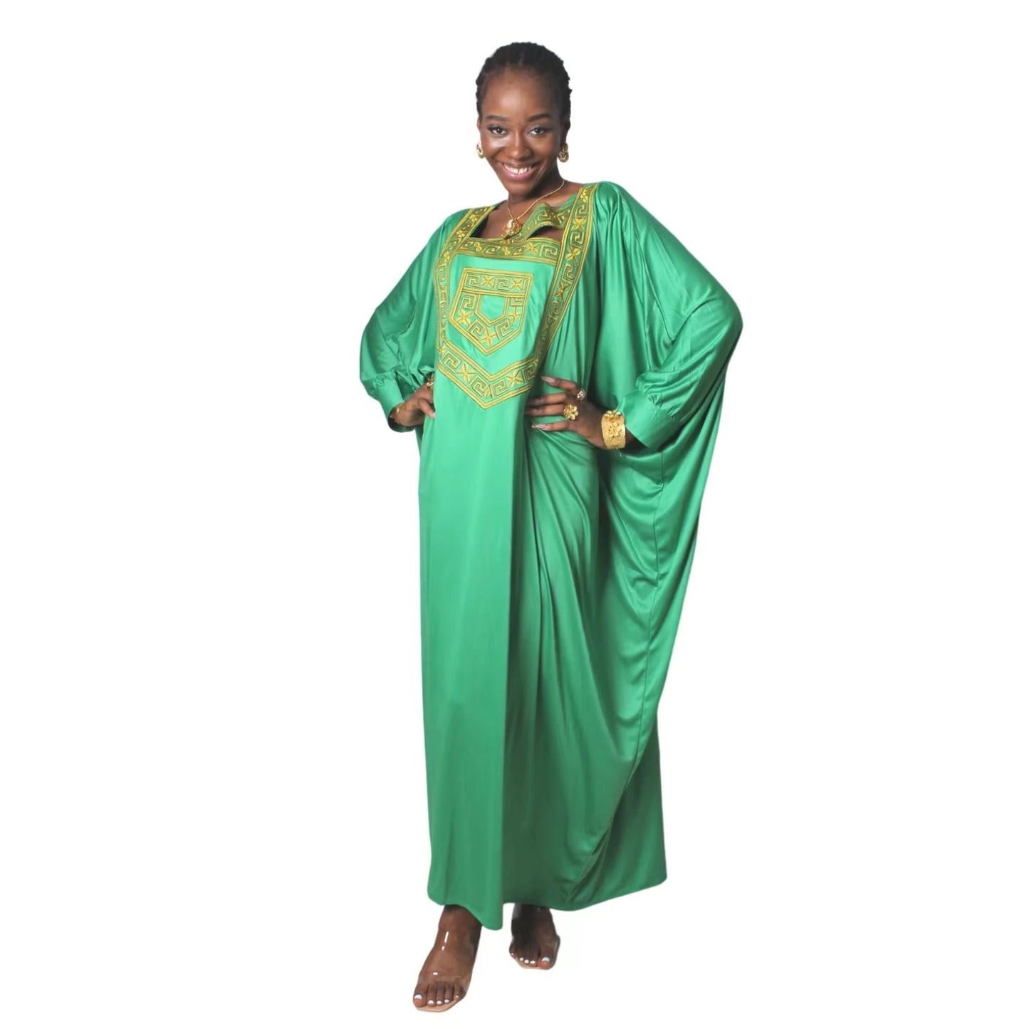 African Dresses For Women Tie Dyed Dashiki Embroidery Design Couple Fashion Elegant Dress With Scarf