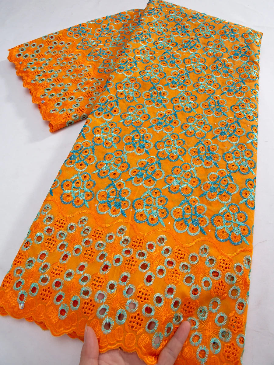 Swiss Voile Lace Fabric 2025 High Quality African Nigerian Embroidery Cotton Lace Fabric For Sewing Women Party DIY Dresses 4369
