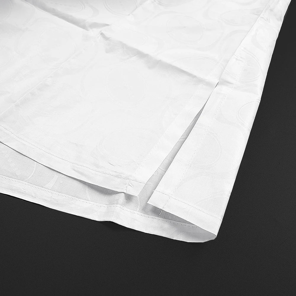 H&D New In African Summer Men's Long Sleeve Suit White Embroidery Dashiki Shirt Pants Sets 3 Pieces Outfits Wedding Party 2025