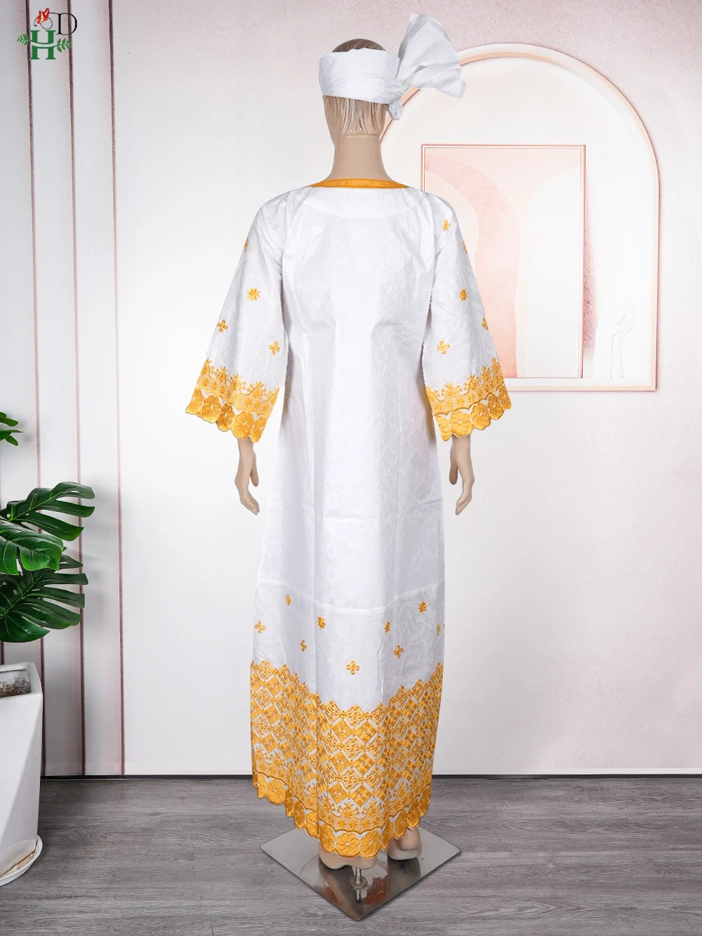 H&D African Clothing Dresses For Women 2024 Elegant Wedding Party Gown Ankara Dashiki Long Dress Roupas Bazin Riche Robes