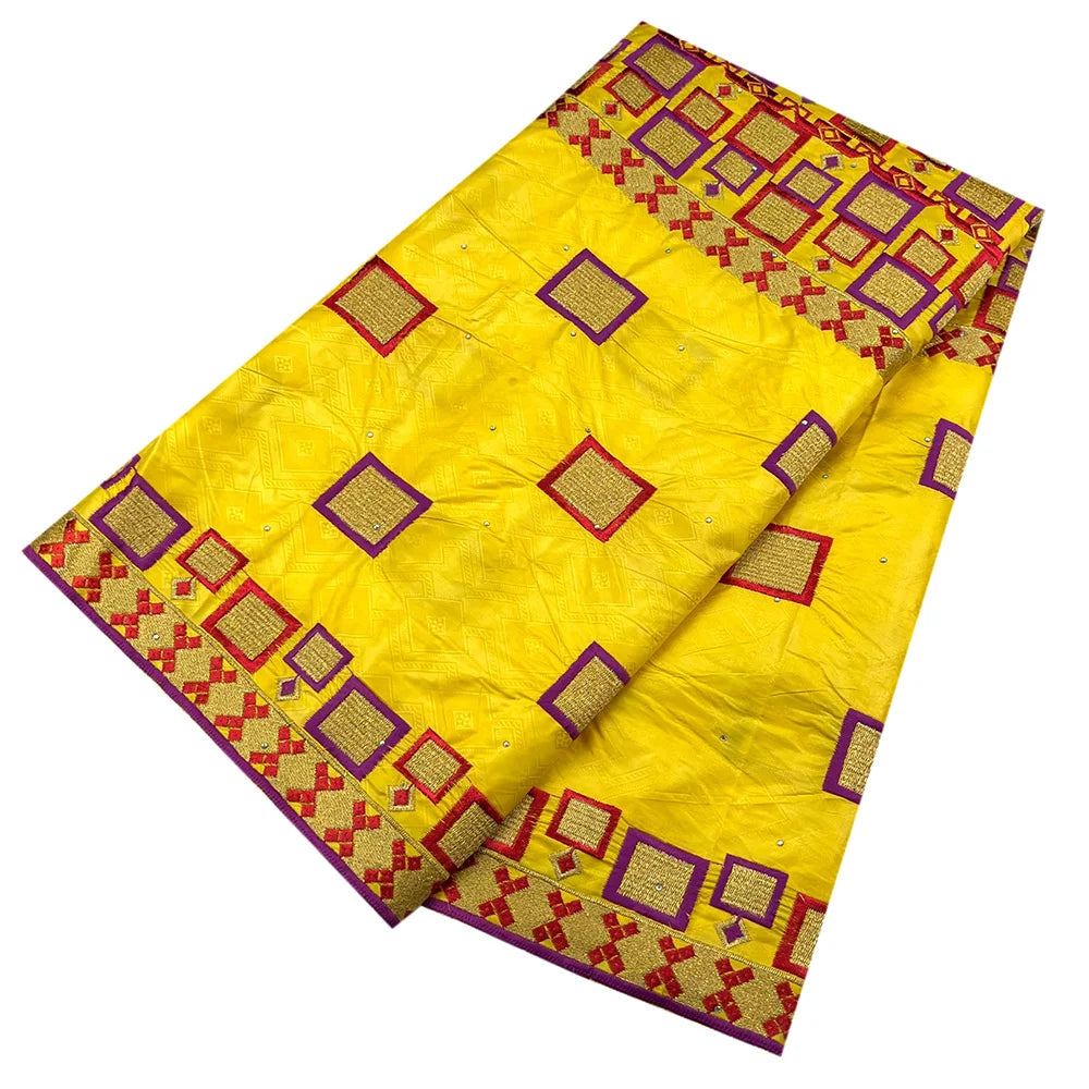 African Bazin Riche Fabric for Dress, African Lace Fabric, Nigerian Embroidery, 100% Cotton, 2.5Yards, F05, Latest