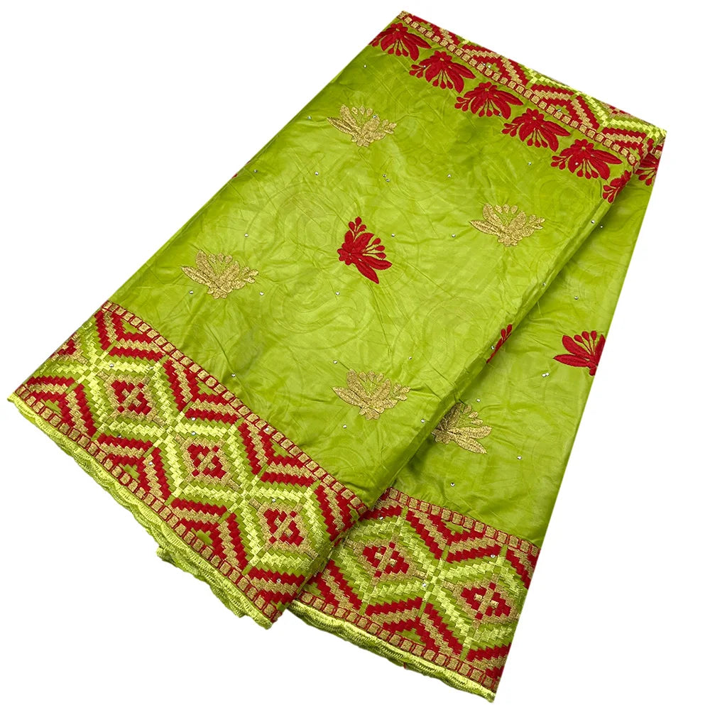 African Bazin Riche Fabric for Dress, African Lace Fabric, Nigerian Embroidery, 100% Cotton, 2.5Yards, F05, Latest