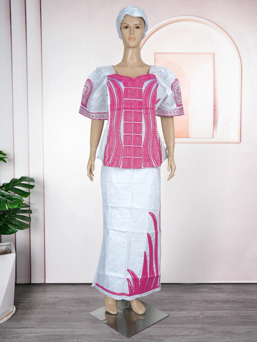 H&D African Clothes For Women Tradition Dress Embroidery Bazin Wedding Party Dress Ankara Robes Trads Wears African Clothes 2024