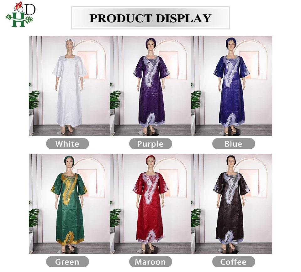 H&D African Clothes For Women Traditional Embroidery Dresses Bazin Dress Women High quality Party Wedding African Skirt Ramadan