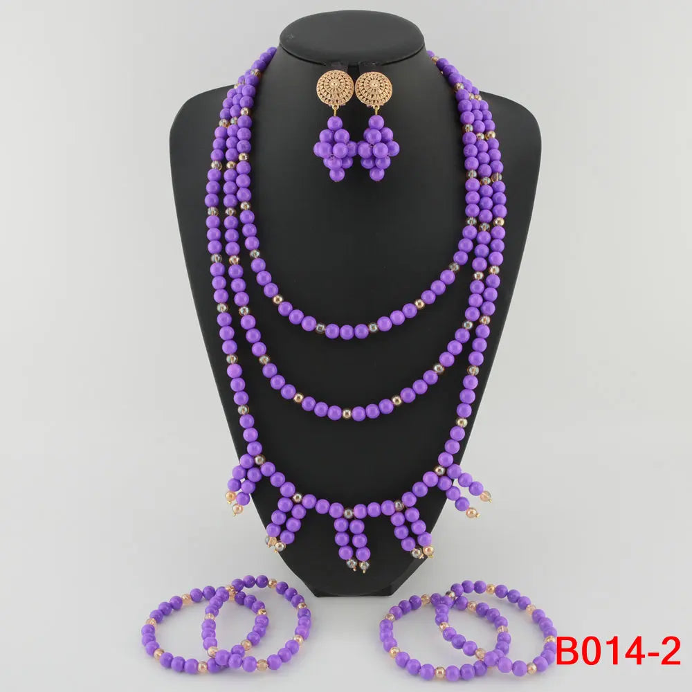 Fashion african coral beads necklace set nigerian wedding african beads jewelry Set