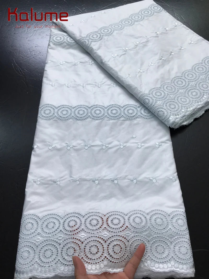 Luxury African Fabric Austria Cotton Polished Lace High Quality Atiku Fabric 5Yards For Men Traditional Robe Suit Material F4255