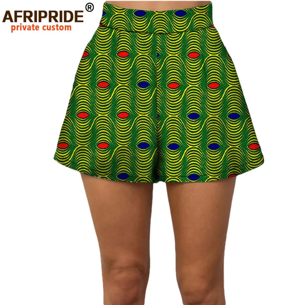 2025 Summer Women Beach Shorts Private Custom Casual Short Pants 100% Cotton Batik Print Pattern African Shorts A722108