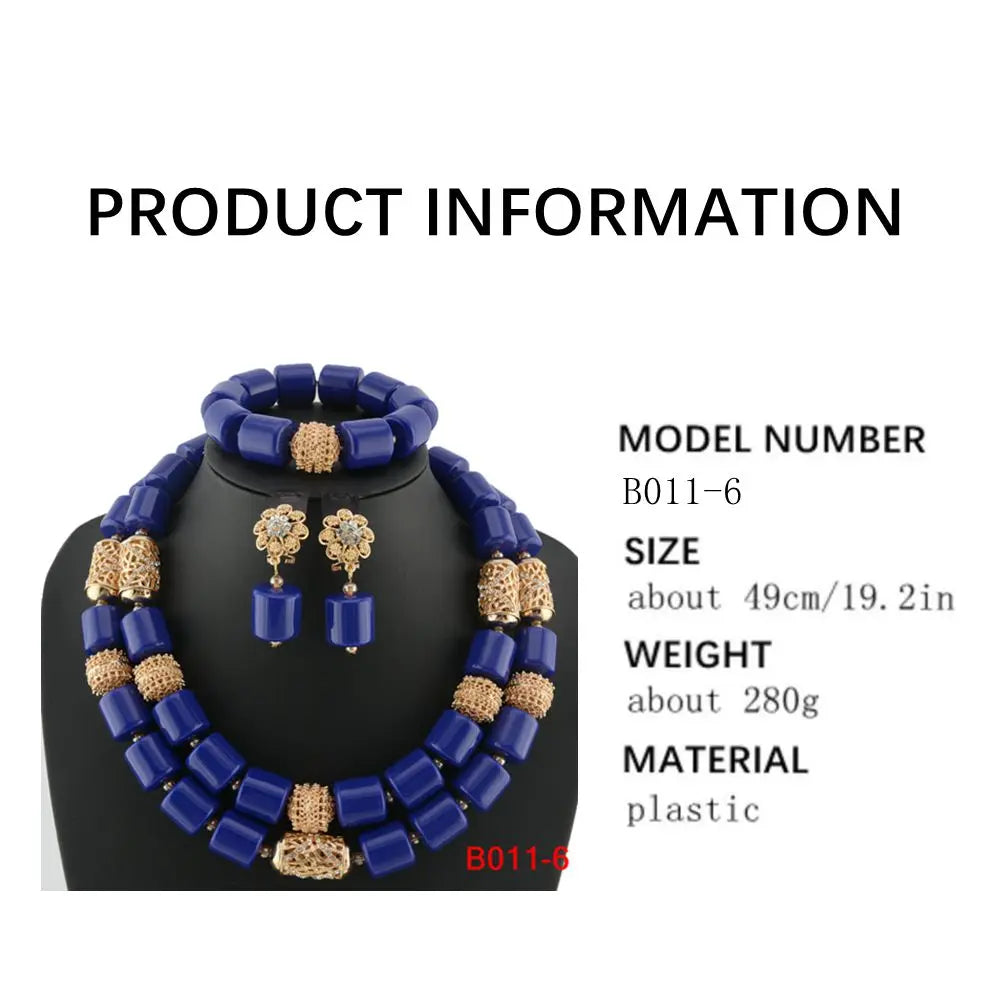 African Beads Wedding Necklace Set Artificial Coral Beads Jewelry Set Wholesale Nigeria Bride Wedding