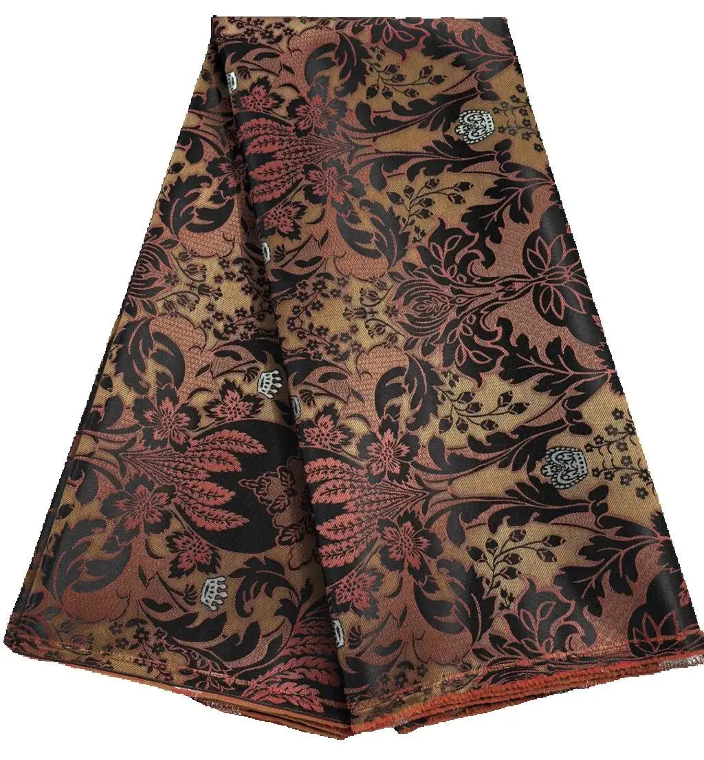 African Thick Damask Lace Fabric 2.5Yard Or 5Yards 2025 Jacquard Brocade Fabrics DIY Sew For Nigeria Women Headtie Aso obi Dress