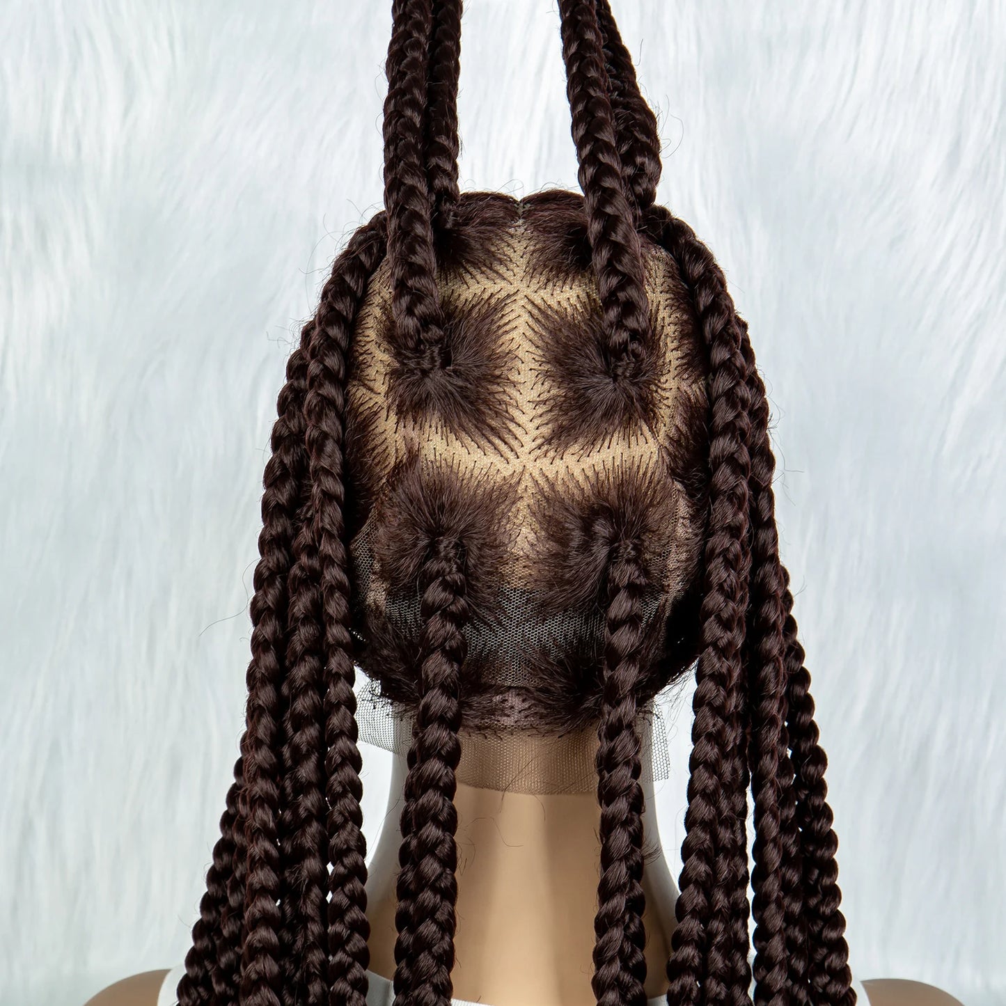 HD Full Lace Braided Wigs for Black Women Box Braids Synthetic Lace Front Wig Big Square Knotless Box Braids With Baby Hair