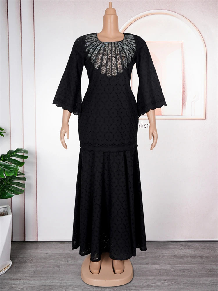 Wedding Party Dresses For Women African Embroidery Lace Mermaid Robe Dubai Turkey Hijab Abayas Elegant Evening Dress Clothing