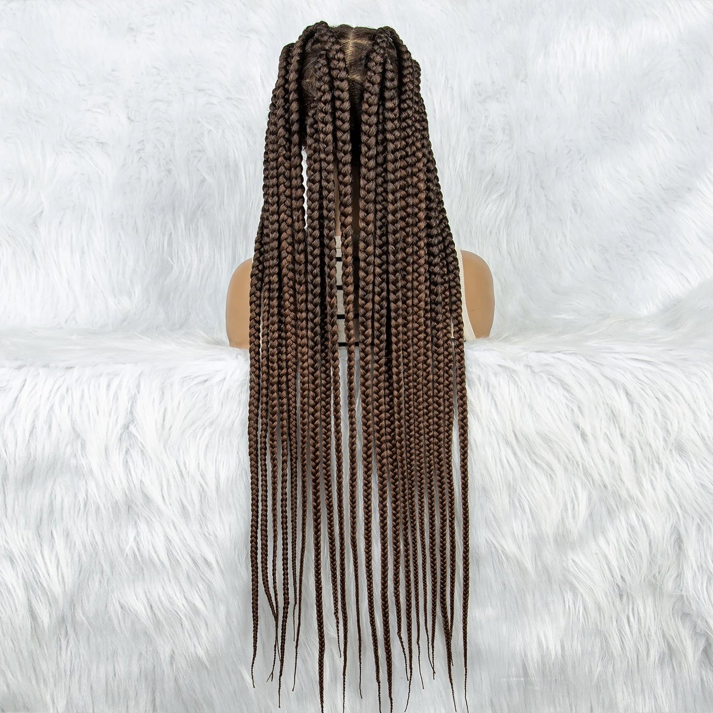 HD Full Lace Braided Wigs for Black Women Box Braids Synthetic Lace Front Wig Big Square Knotless Box Braids With Baby Hair